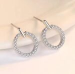 ZVT-168 Circle Zircon Korean Earrings-Golden