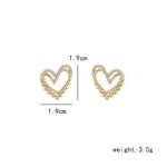 ZJE-164 Heart Shape Double Korean Earrings- Golden - Image 4