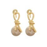 Knot Pearl Earrings Clip On Pearl Earrings - Image 3