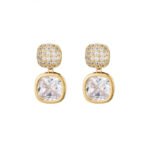 ZJE-163 Korean Zircon Crystal Earrings - Golden - Image 3