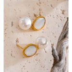 Oval Shape Marble Korean Style Earings For Women - Image 5