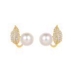 Beautiful Korean Leaf Pearl Earings - Image 4
