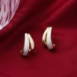 Elegant Dual Colour Korean Gold Plated Earings - Image 3
