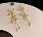 SHEIN elegant pearl and flower drop earrings - Image 4