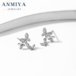 Golden Butterfly Flower Style Zircon Studs - Image 3