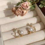 Beautiful Pearl Zircon Korean Flower Earrings for Women
