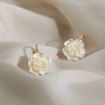 Flower Leaf Korean Zircon Earings For Women Girls - Image 2