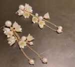 SHEIN elegant pearl and flower drop earrings - Image 3
