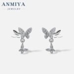 Golden Butterfly Flower Style Zircon Studs - Image 4