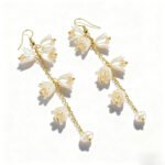 Pearl Korean Flower Earrings for Women - Image 2
