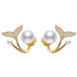 Korean Golden Fishtail Fashion Stud Earrings - Image 5