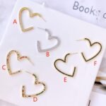 Golden Heart Shape Elegant Zircon Earrings - Image 2