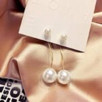 AWJ-157 Elegant Pearl Hanging Korean Earrings - Image 4