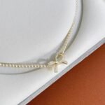 PQT-992 - Bow Shape Pearl Pendant Necklace for Women - Image 3