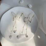 S925 Elegant Butterfly with Pearl Tassels Drop Earrings - Image 3