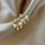 Heart Bow Zircon Korean Earring for Women - Image 2