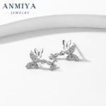 Golden Butterfly Flower Style Zircon Studs - Image 2