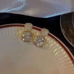 ZJE-163 Korean Zircon Crystal Earrings - Golden - Image 5