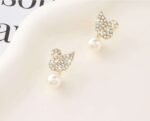 ZJE-911 Swan Pearl Earrings - Golden - Image 2