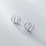 W Shape Zircon Korean Earring Cuff Earrings - Image 2