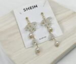 SHEIN elegant pearl and flower drop earrings - Image 2