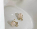 Flower Leaf Korean Zircon Earings For Women Girls
