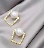 Korean Square Pearl Shape Earing | Ethnic wear | - Image 2