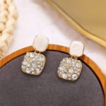 PJT-984 Fashion Rhinestone Square Earrings For Women