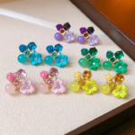 Flower Crystal Korean Earrings – - Image 5