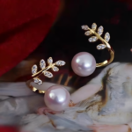 Elegant Leaf Pearl Korean Earrings