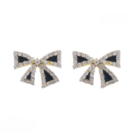 Elegant Zircon Black Bow Tie Earrings (AXJ-112) - Image 4