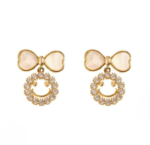 PXT-988 Smiley Face Zircon Korean Earrings - Image 2